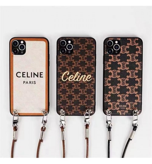 セリーヌ保護ケースストラップ付き 便利Celine アイホン15 14 13 pro アイフォーン13 14 15 pro max Celine iphone15 plus ケース iphone11 12 13 pro maxブランドセリーヌスマホケースiphoneケース 人気付き個性潮