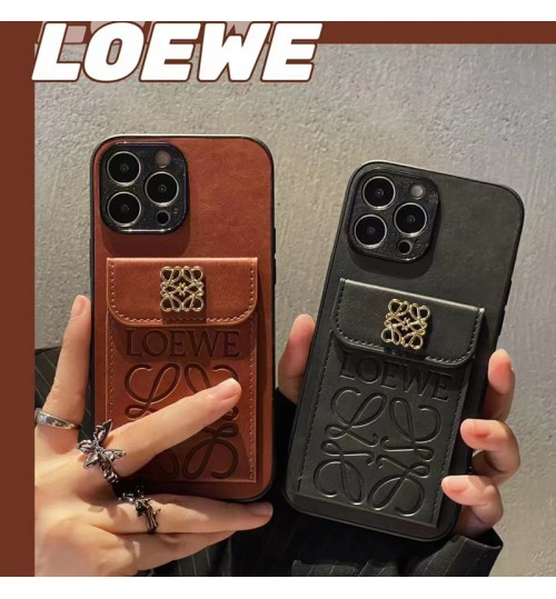 ブランドLoewe iphone15 革製ケース iphone 1514 pro maxケースカバー ロエベアイフォーン15ケースカード入れ耐衝撃男女兼用ビジネス風Loewe iphone15pro/14pro max plus 12 13 14ケース