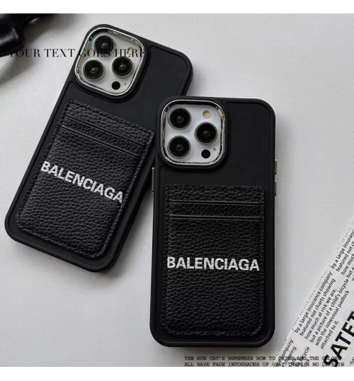 バレンシアガ アイフォーン 15 カード収納ケース 高品質 ブラック ラグジュアリー  iPhone 14pro maxスマホケース男女兼用Balenciaga 極シンプル iphone13 12 11携帯ケースカバー 合わせ易い大人気 高級感