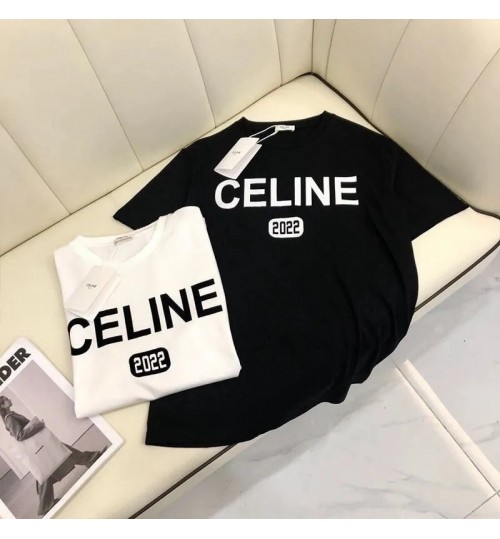 celine ティーシャツブランドtシャツ男女 短袖 セリーヌ激安夏愛用服メンズレディース 2022新モデル 半袖 100%コットン カジュアル 可愛い 柔らかい 快適 丸首 夏服 日常着 学生用 大人用 青少年