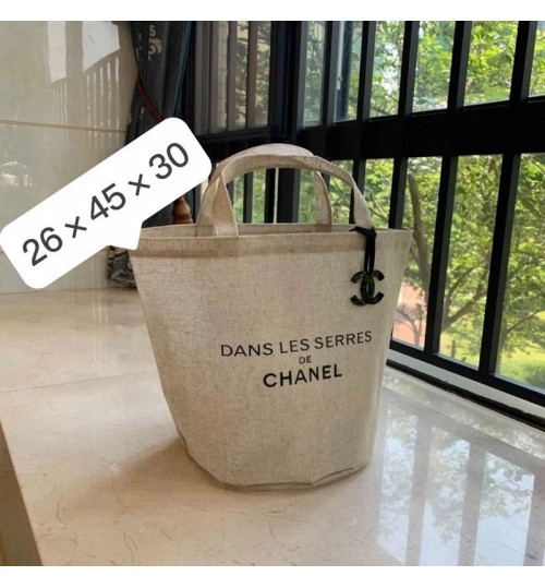 2990円だけ23新作 chanel シャネル エコバッグ薄型夏用超激安ノベルティ トートバッグ リネン 麻 バッグ チャーム付き