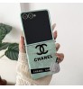 Galaxy Z Flip/Fold 7即納 galaxy z flip7 6 5g ケース シャネル Chanel  samsung galaxy z flip4 5 3 6 7ケース シャネル Chanel サムスン ギャラクシーZフリップ7 6 5 4/Zフリップ3 折り畳み 携帯カバー 送料無料ケースシャネル風アイコニックダブルC×立体フラワー付カードポケット！