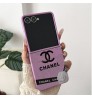 Galaxy Z Flip/Fold 7即納 galaxy z flip7 6 5g ケース シャネル Chanel  samsung galaxy z flip4 5 3 6 7ケース シャネル Chanel サムスン ギャラクシーZフリップ7 6 5 4/Zフリップ3 折り畳み 携帯カバー 送料無料ケースシャネル風アイコニックダブルC×立体フラワー付カードポケット！