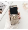 ディオール DiorブランドGalaxy Zflip7 6 5 fold5 6 7ケース折畳み式 ディオール Dior 定番Galaxy Zflip3 4 5 6 7ケース可愛い女子ギャラクシー Z フリップ3 4 5 6 7 fold7 6 5 4 3カバー 落下防止 ディオールモノグラムエンボスリングスタンドケース