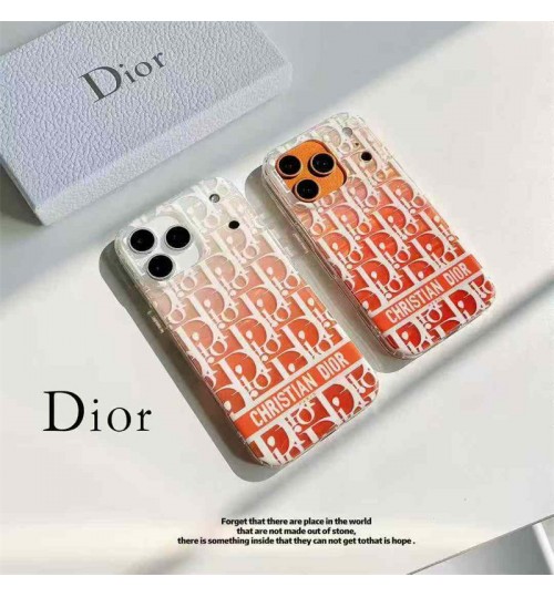 iphone 17/air/17 pro/17 pro max 即納 ディオール Dior  IPhone17 16 14 15 アイフォン15 16 pro maxケース メンズレディース ディオール Dior IPhone air 17 16 14 Pro IPhone16 15 IPhone SE 第3世代 IPhone13 IPhone12 スマホケース ディオール クラシック モノグラム フルプリント×オレンジ グラデーション クリア！