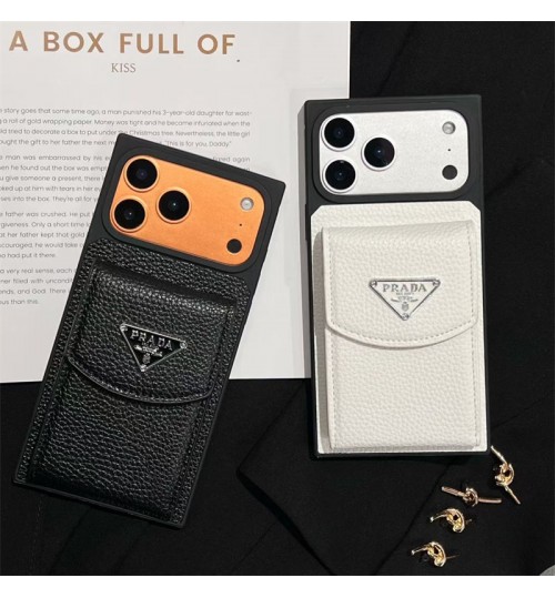 iphone 17/air/17 pro/17 pro max 即納 プラダ Prada アイホン 17 air 16 15 14 13 Pro アイフォーン13 14 15 Pro Max Iphone17 air 16 Plus ケース プラダ Prada Iphone air 17 16 15 12 13 Pro Max 14 ブランドプラダ Pradaスマホケース プラダ トライアングル ロゴ ライチ スキン カードポケット ケース！