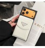 iphone 17/air/17 pro/17 pro max 即納 プラダ Prada アイホン 17 air 16 15 14 13 Pro アイフォーン13 14 15 Pro Max Iphone17 air 16 Plus ケース プラダ Prada Iphone air 17 16 15 12 13 Pro Max 14 ブランドプラダ Pradaスマホケース プラダ トライアングル ロゴ ライチ スキン カードポケット ケース！