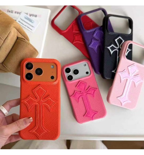 iphone 17/air/17 pro/17 pro max 即納 クロムハーツ Iphone 17 air 16 15 14 13 携帯ケースChrome Hearts クロムハーツ アイホン17 16 14 15 pro Max air ケースカバー 芸能人愛用 上品 Chrome Hearts iphone17 pro max 16 15 14 13pro Maxケース 鮮やかなカラーバリエーションに立体的なクロスロゴをあしらった本革ケース。
