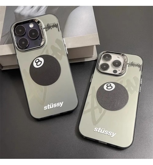 iphone 17/air/17 pro/17 pro max 即納 ステューシー IPhone17 16 14 15 アイフォン15 16 pro maxケース Stussy IPhone air 17 16 14 Pro IPhone16 15 IPhone SE 第3世代 IPhone13 IPhone12 スマホケース ステューシー  アイホン air 17 16 14 15 プロマックスケース Stüssy のスケート潮牌デザインに、8 番ボール立体シール