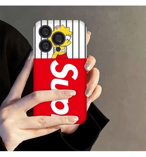 samsung s25シリーズ 即納 芸能人愛用 シュプリーム   Iphone17 pro max 16 15 14  ケース Supreme サムソンs26 s25 s23 s24 ultraカバーアイホン17pro Max 16 14 15  ケース シュプリームのシンプソンコラボ風ケース上品  Supreme iphone17 16 15 14 13pro Maxケース