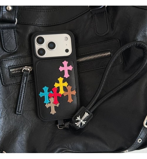 iphone 17/air/17 pro/17 pro max 即納  クロムハーツ アイフォン17 16 15 pro max airケース クロムハーツのカラークロスストラップケース Iphone air 17 16 Pro Max 15 Plus 14 13 12 17 Pro Max Xs Maxケース ブランド レディース男性女性 人気かわいいビジネスマン用高級 Chrome Hearts  アイフォン17 15 16 proカバー    