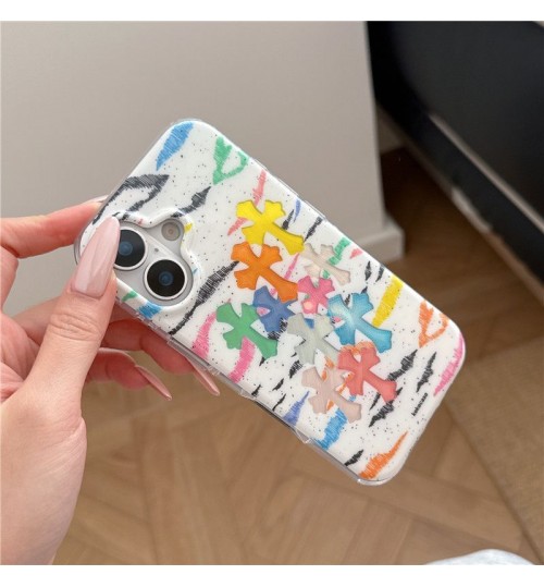 iphone 17/air/17 pro/17 pro max 即納 クロムハーツ アイホン 17 air 16 15 14 13 Pro アイフォーン13 14 15 Pro Max Iphone17 air 16 Plus ケース クロムハーツ風ハンドペイントカラークロスゼブラ柄ケース Chrome Hearts Iphone air 17 16 15 12 13 Pro Max 14 ブランド スマホケースIphone 17 16 15 ケース 人気付き個性潮