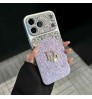 iphone 17/air/17 pro/17 pro max 即納 ディオール IPhone17 16 14 15 アイフォン15 16 pro maxケース ディオール風パステルパープルクラックテクスチャラインストーンパールストラップ付きケース  Dior IPhone air 17 16 14 Pro IPhone16 15 IPhone SE 第4世代 IPhone13 IPhone12 スマホケース ディオール アイホン air 17 16 14 15 プロマックスケース