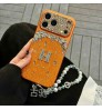 iphone 17/air/17 pro/17 pro max 即納 エルメス IPhone17 16 14 15 アイフォン15 16 pro maxケース エルメス風オレンジゴールドグレインレザー調ラインストーン H ロゴパールストラップ付きケース エルメス Hermes IPhone air 17 16 14 Pro IPhone16 15 IPhone SE 第4世代 IPhone13 IPhone12 スマホケース エルメス アイホン air 17 16 14 15 プロマックスケース