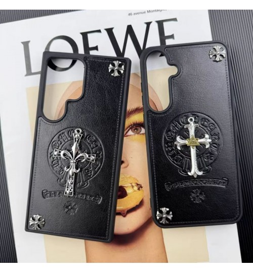 iphone 17/air/17 pro/17 pro max 即納  クロムハーツ Iphone 17 air 16 15 14 13 携帯ケースChrome Hearts アイホン17 16 14 15 pro Max air ケースクロムハーツ風ブラックレザー調メタルクロスエンボスケース クロムハーツ iphone17 pro max 16 15 14 13pro Maxケース Chrome Hearts  アイホン 17 16 15 14 13 12 airケース