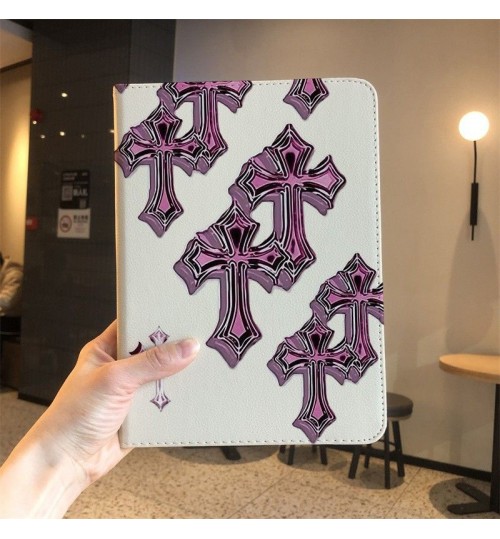 クロムハーツ Ipad 第11/10/9/8世代 Ipad Mini7/6 Air7 6/5 Pro 2025 ipad air7  2025 11インチ13インチ ipad 11ケース クロムハーツ風ピンクパープル立体クロス 360 度回転スタンド iPad ケース クロムハーツ 便利 Ipad Pro 2024ケース 11インチ 13インチブランド アイパッドケース Ipad Air7/6/5/4/3/2/1ケースChrome Hearts クロムハーツ  