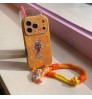 iphone 17/air/17 pro/17 pro max 即納 クロムハーツ アイフォン17 16 15 プロ保護ケース クロムハーツ風星のカービィコラボオレンジデニム調チャームストラップ付きケース クロムハーツ アイホン 17 air 16 15 14 13 Pro アイフォーン13 14 15 Pro Max Iphone17 air 16 Plus ケース クロムハーツ Iphone air 17 16 15 12 13 Pro Max 14  ケース