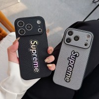iphone 17/air/17 pro/17 pro max 即納 シュプリーム Supreme  IPhone17 16 14 15 アイフォン15 16 pro maxケース シュプリーム風グレインレザー調キラキラグラデーション / クラシックロゴケース Supreme IPhone air 17 16 14 Pro IPhone16 15 IPhone SE 第4世代 IPhone13 IPhone12 スマホケース シュプリーム アイホン air 17 16 14 15 プロマックスケース
