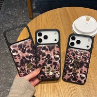 iphone 17/air/17 pro/17 pro max 即納 Lv Dior Ysl  IPhone 17 16 15 14 13 Pro air IPhone17 16 15 Pro 8 SE ケース 取り外し可能なフレームレオパードストーンケース Lv Dior Ysl  IPhone17 air 14 15 16 pro maxケース 女子 かわいい おしゃれ Lv Dior Ysl  アイフォン17 air 16 15 14 Plus 13 12 Pro Maxケース