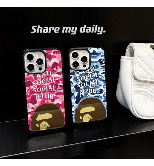 samsung s26シリーズ 即納 エイプ BAPE Galaxy s26 s25 S24 s23 s22 アイフォン15 16 17護ケースA BATHING APE × ANTI SOCIAL SOCIAL CLUB コラボカモフラケース BAPE 便利 アイホン17 air 15 14 13 Pro サムソン s23 s24 s25 s26 s22 s21 ultraケース Iphone17 15 14 11 12 13 Pro Maxケース