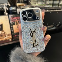 iphone 17/air/17 pro/17 pro max 即納 Ysl イヴサンローラン アイフォン17 16 15 プロ保護ケース イヴ・サンローラン風バイカラー YSL グリッターストーンストラップケース Ysl  アイホン 17 air 16 15 14 13 Pro アイフォーン13 14 15 Pro Max Iphone17 air 16 Plus ケース Ysl イヴサンローラン Iphone air 17 16 15 12 13 Pro Max 14 ケース