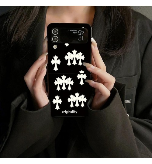 Galaxy Z Flip/Fold 7即納  クロムハーツ ギャラクシーZ Fold7 6 5/4 3 2スマホケース クロムハーツ風クロスフラワー折りたたみケース クロムハーツ Galaxy Z  flip7 6 Fold7/Z Fold6 /Fold5ケース ブランド ギャラクシーSamsung Galaxy Z Fold7 6 5 4 3カバー ケースカバー人気男女兼用
