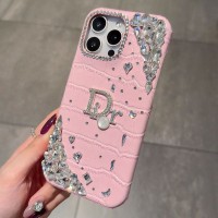 samsung s26シリーズ 即納  ディオール Dior アイフォン17 air 16 plus 15 pro max 14 13ケースサムソン ギャラクシーs26 s25 s24 Ultra s23 ultra s22 s21 note20ケース  クリスチャン・ディオール風ピンククロコダイルレザーフルストーン Dior ケース ディオール  galaxy s26 s25 s24 23 S24 Ultra カバー