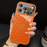 iphone 17/air/17 pro/17 pro max 即納 エルメス Hermes アイフォン17 16 15 pro max airケース エルメス風 オレンジエンボスミラースマホケース Iphone air 17 16 Pro Max 15 Plus 14 13 12 17 Pro Max Xs Maxケース ブランド レディース男性女性 人気かわいいビジネスマン用高級 エルメス Hermes アイフォン17 15 16 proカバー