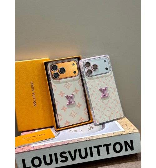 iphone 17/air/17 pro/17 pro max 即納  ルイヴィトン Iphone 17 air 16 15 14 13 携帯ケース ルイ・ヴィトン風 ピンクモノグラムラインストーンロゴクリアケース louis vuitton アイホン17 16 14 15 pro Max air ケースカバー 芸能人愛用 上品 ルイヴィトン iphone17 pro max 16 15 14 13pro Maxケース