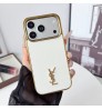 iphone 17/air/17 pro/17 pro max 即納 Ysl イヴサンローラン アイフォン17 16 15 プロ保護ケース 便利 Ysl アイホン 18 17 air 16 15 14 13 Pro アイフォーン13 14 15 Pro Max Iphone17 18 air 16 Plus ケース イヴ・サンローラン クロスグレインメタルロゴ金縁ケース イヴサンローラン Iphone air 17e 16 15 12 13 Pro Max 14 ブランドYsl  スマホケース