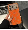 iphone 18/air/18 pro/18 pro max 即納 ルイヴィトン louis vuitton アイホン18 17 15 16 pro max携帯ケース 超スタイリッシュ 大人気 ルイヴィトン louis vuitton iPhone air 18 17 16 15 plus ケース カジュアル ルイヴィトン louis vuitton アイホン18 15 16スマホケース オレンジカラーラインストーン LV モノグラムチェーン付きケース