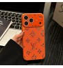 iphone 18/air/18 pro/18 pro max 即納 ルイヴィトン louis vuitton アイホン18 17 15 16 pro max携帯ケース 超スタイリッシュ 大人気 ルイヴィトン louis vuitton iPhone air 18 17 16 15 plus ケース カジュアル ルイヴィトン louis vuitton アイホン18 15 16スマホケース オレンジカラーラインストーン LV モノグラムチェーン付きケース