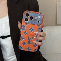 iphone 18/air/18 pro/18 pro max 即納 ルイヴィトン louis vuitton アイホン18 17 15 16 pro max携帯ケース 超スタイリッシュ 大人気 ルイヴィトン louis vuitton iPhone air 18 17 16 15 plus ケース カジュアル ルイヴィトン louis vuitton アイホン18 15 16スマホケース ルイヴィトンオレンジデニム切り替えキャラ大レンズ窓ケース