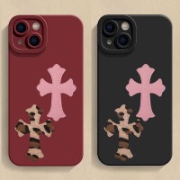 iphone 18/air/18 pro/18 pro max 即納 Chrome Hearts IPhone air 18 17 16 14 Pro IPhone16 15 IPhone SE 第4世代 IPhone13 IPhone12 スマホケース クロムハーツ アイホン air 18 17e 16 14 15 プロマックスケース 新作 芸能人愛用 豹柄クロス立体エンボスケース 3 カラー 液体シリコン ソフト