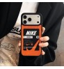 iphone 18/air/18 pro/18 pro max 即納 ナイキ Nike  Iphone 18 17 air 16 15 14 13 携帯ケース Nike  iphone17 18pro max 16 15 14 13pro Maxケース ナイキ Nike  アイホン 18 17e 16 15 14 13 12 airケーススポーツスローガン柄スマホケース 2 デザイン オレンジブラック ソフト 耐衝撃 