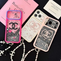 iphone 18/air/18 pro/18 pro max 即納  シャネル アイホン18 17 16 14 15 pro Max air ケースカバー 芸能人愛用 上品 シャネル Chanel iphone17 18pro max 16 15 14 13pro Maxケース  Chanel アイホン 18 17e 16 15 14 13 12 airケース ハートリボンパールチェーンケース 3 種類 ガーリー上品 