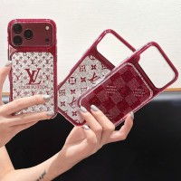 iphone 18/air/18 pro/18 pro max 即納 ルイヴィトン LOUIS VUITTON iPhone 18 17e 16 15 14 Plus 13 12 Pro Max Air 対応ケース クリスタル調 モノグラム カードポケット クリアケース キラキラ レディース 高級感