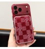 iphone 18/air/18 pro/18 pro max 即納 ルイヴィトン LOUIS VUITTON iPhone 18 17e 16 15 14 Plus 13 12 Pro Max Air 対応ケース クリスタル調 モノグラム カードポケット クリアケース キラキラ レディース 高級感