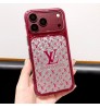 iphone 18/air/18 pro/18 pro max 即納 ルイヴィトン LOUIS VUITTON iPhone 18 17e 16 15 14 Plus 13 12 Pro Max Air 対応ケース クリスタル調 モノグラム カードポケット クリアケース キラキラ レディース 高級感