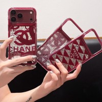 iphone 18/air/18 pro/18 pro max 即納 グッチ GUCCI iPhone Air 18 17 16 Pro Max 15 Plus 14 13 12 Xs Max 対応ケース クリスタル調 ロゴモチーフ カードポケット クリアケース レッド キラキラ レディース 高級感