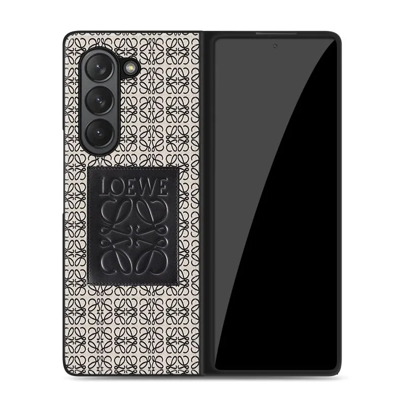 ロエベ ブランドGalaxy Zflip5 fold5ケース折畳み式 loewe 定番Galaxy Zflip3 4 5ケース 革製 男女兼用 