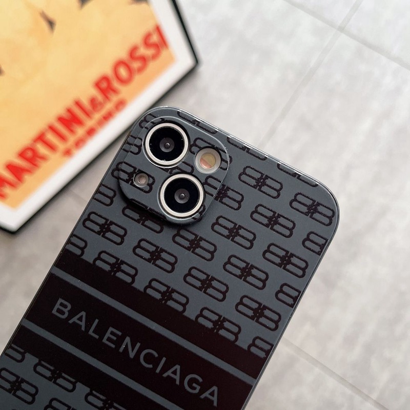 ハイブランド アイフォン15 ブラック カバー パロディ BALENCIAGA