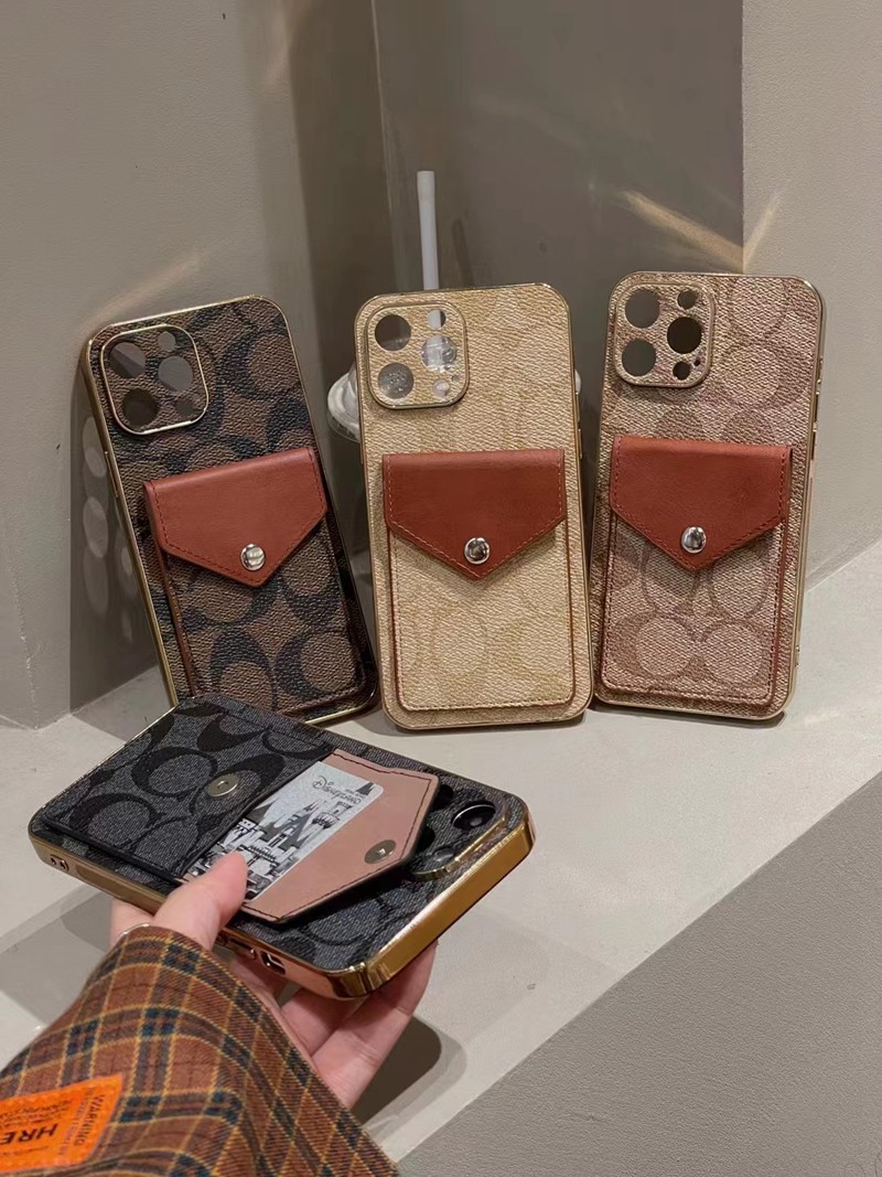 高品質 Iphone15/15plus/15proケース復古風カード coach