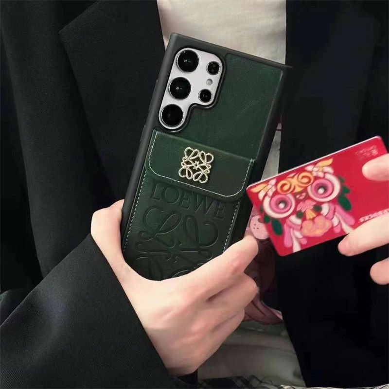 芸能人愛用 ロエベ LOEWE Iphone16 pro max 15 14 16携帯ケースロエベ LOEWE サムソン s25 s23 s24 ultraカバーアイホン14 15 16 pro Max ケース上品 背面カード収納 革製