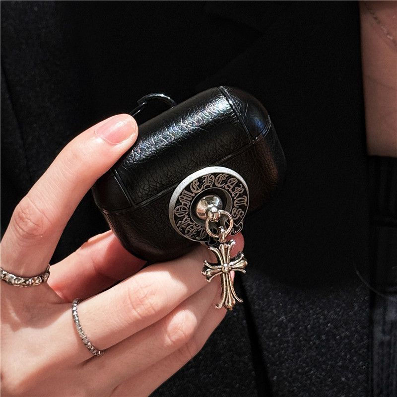 Chrome Hearts クロムハーツ Airpods pro1 2 3 4 pro2ケース韓国 エアーポッズ4 pro pro2ケース 人気 革製