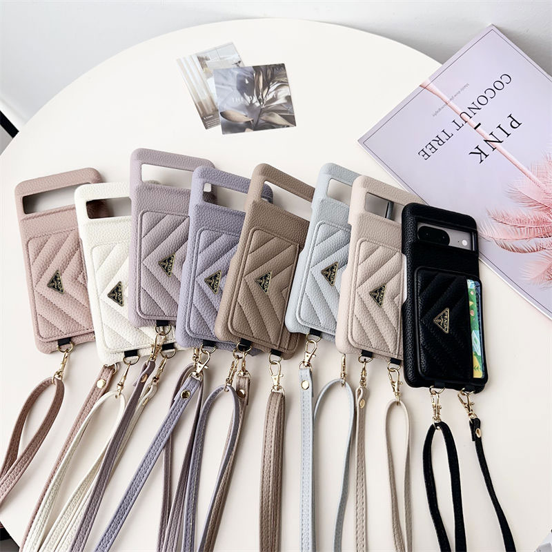 ブランドプラダ Prada レディースメンズ人気 Google Pixel 9 8a/Pixel 7 6 Pro ケース  斜め掛け 背面カード収納