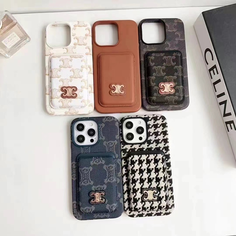 芸能人愛用 セリーヌ CELINE アイホン16 14 15 pro Max ケースカバー 上品 全面保護限定版 ビジネス風  カードポケット付き