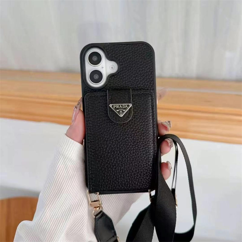 Galaxy s25 S24 SCG25 s23 s22 アイフォン15 16 17護ケースプラダ Prada 便利  革製 斜め掛け カード収納