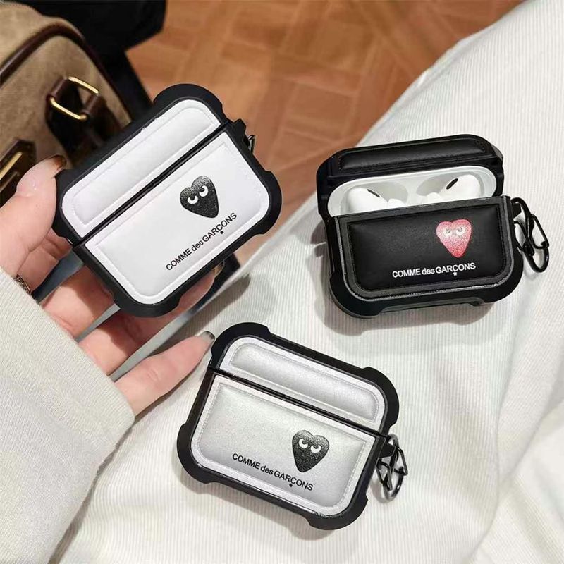 CDG 川久保玲ブランドairpods pro2 pro 4 3 2 pro2ケースカラビナ付き便利