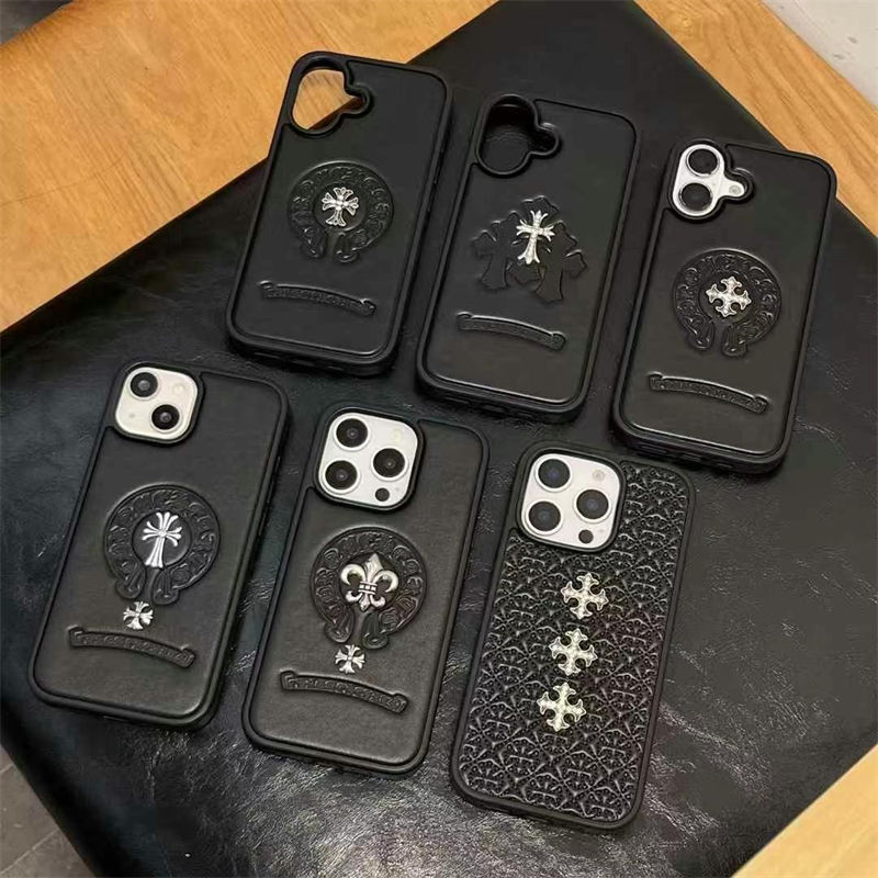超スタイリッシュChrome Hearts クロムハーツ アイホン17 15 16 pro max携帯ケース 大人気 Chrome Hearts クロムハーツ iPhone 17 air 15 16 plus ケース 革製